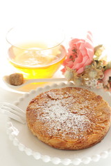 Homemade sliced almond cake for gourmet dessert
