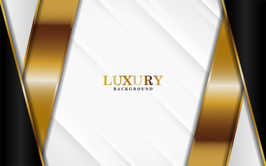 Luxury black white Background VIP with golden lines texture in 3d abstract style