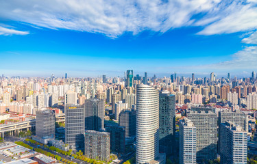 Fototapeta na wymiar Cityscape of Pudong New District, Shanghai, China