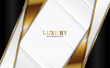 Luxury black white Background VIP with golden lines texture in 3d abstract style