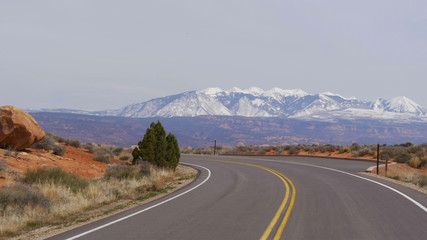 Scenic route through Arches National Park in Utah - travel photography