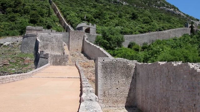 Defensive walls of Ston town, Peljesac Peninsula, Croatia