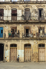 old and historic building city life in havana cuba