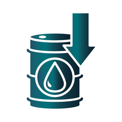 downward barrel trade crisis economy, oil price crash gradient style icon