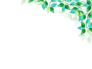 フレーム 葉 緑 新緑 植物 風景 初夏 イラスト Abstract Wall Mural Abstra Ricorico