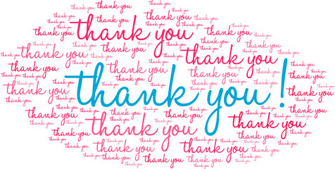 Thank You animated word cloud on a white background. 