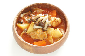 Thai cuisine, chicken and vegetable red curry