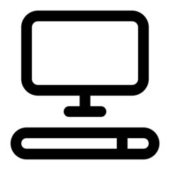Computer. Icon with outline style, perfect pixels and base size of 64x64 px. Suitable for website design, logos, applications and UI.