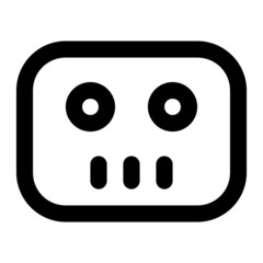 Bot. Icon with outline style, perfect pixels and base size of 64x64 px. Suitable for website design, logos, applications and UI.