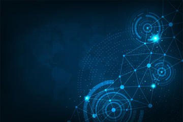 Vector background technology in the concept of data network.