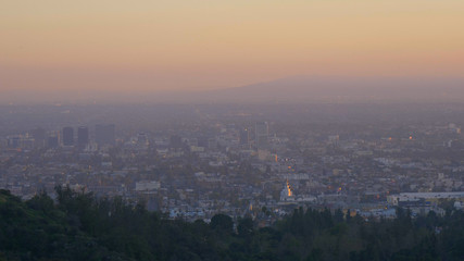 Aerial view over dusty Los Angeles in the evening - travel photography