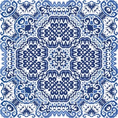 Ethnic ceramic tile in portuguese azulejo.