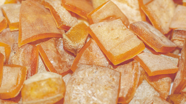 Raw Rambak / Krecek / Jangek before fried, traditional cracker from Indonesia made from cattle skin