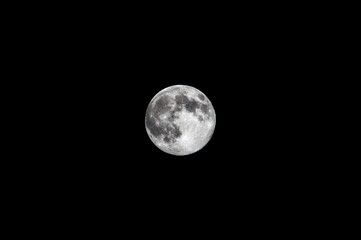full moon on black background
