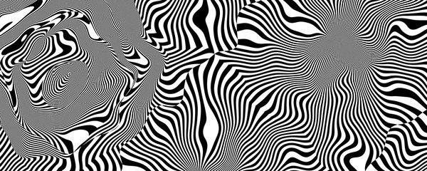 Fototapeta na wymiar Black and white optical illusion psycedelic background