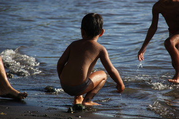 young boy on the beach
