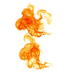 Fire flames on a white background.