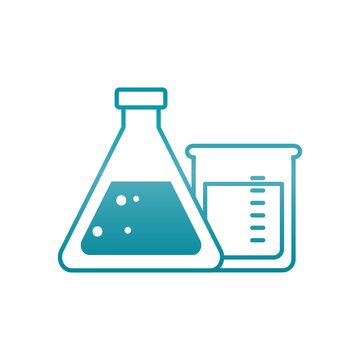 chemical flasks icon, gradient style
