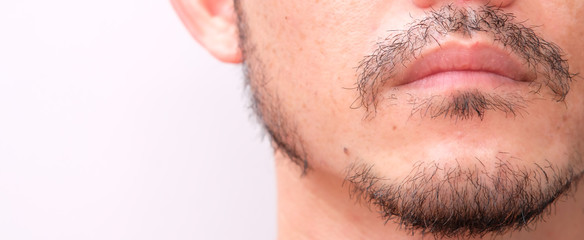 Naklejka premium close up mustache on white background
