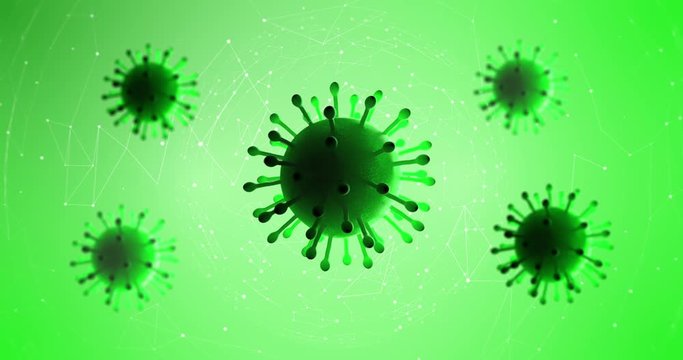 3D Render Of The Severe Acute Respiratory Syndrome Coronavirus. Dangerous Flu Outbreak. COVID-19 Disease Spreading. Virus Related 3D Animation.