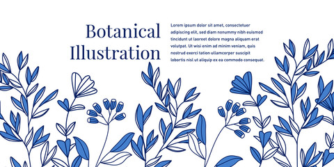 Blue and white Flower Illustration Design