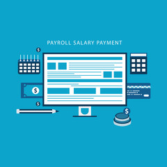 Payroll. Expenses, salary calculation concept