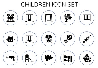 Modern Simple Set of children Vector filled Icons