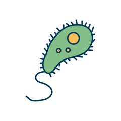 science cell icon, line and fill style