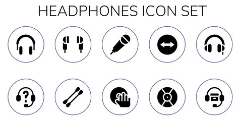 Modern Simple Set of headphones Vector filled Icons