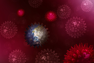 Obraz premium Coronavirus spreading on the earth
