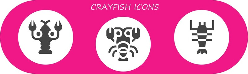 crayfish icon set