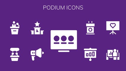 Modern Simple Set of podium Vector filled Icons