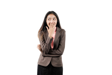 Fototapeta premium Asian businesswoman with a laugh expression