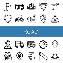 road simple icons set