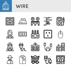 Set of wire icons