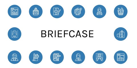 briefcase simple icons set