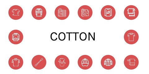 cotton simple icons set