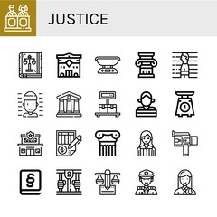 justice simple icons set