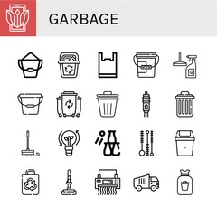 garbage simple icons set