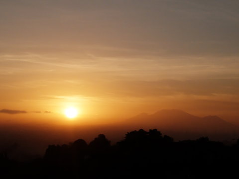 Sunrise With Mount Makiling
