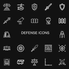 Editable 22 defense icons for web and mobile