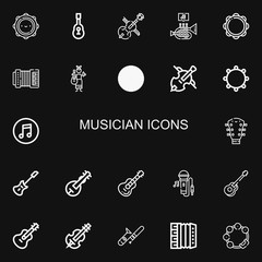 Editable 22 musician icons for web and mobile