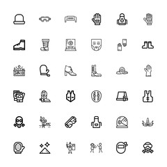 Editable 36 protective icons for web and mobile