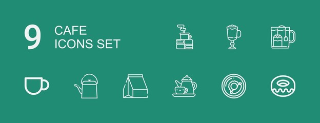 Editable 9 cafe icons for web and mobile