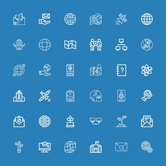 Editable 36 globe icons for web and mobile