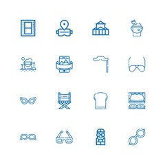 Editable 16 glasses icons for web and mobile