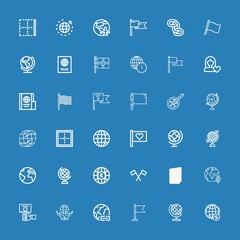 Editable 36 international icons for web and mobile