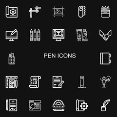 Editable 22 pen icons for web and mobile
