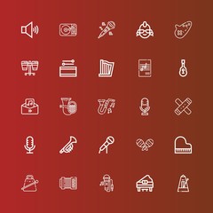 Editable 25 musical icons for web and mobile