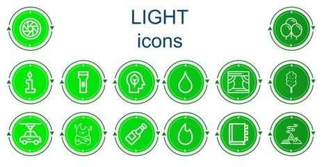 Editable 14 light icons for web and mobile